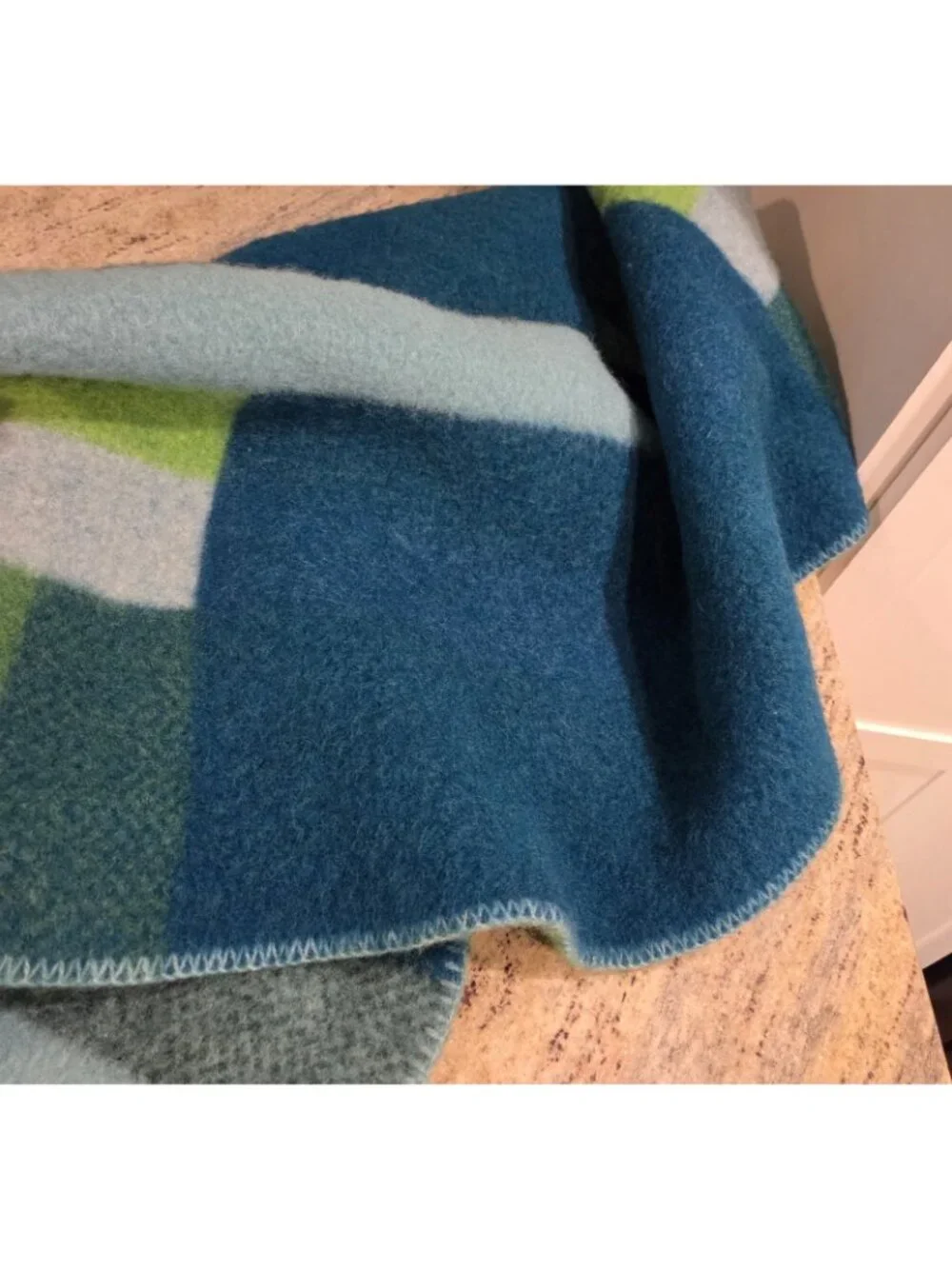 Roros Tweed Mikkel in Green Norwegian Wool Blanket Throw **Shrunk** 34x67